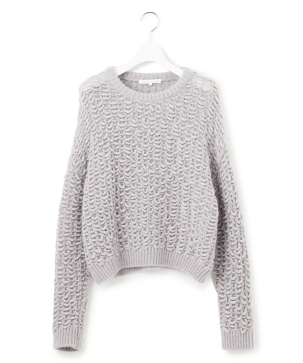 23区 L 【GOLD LABEL】スラブネット ニット スカイブルー系