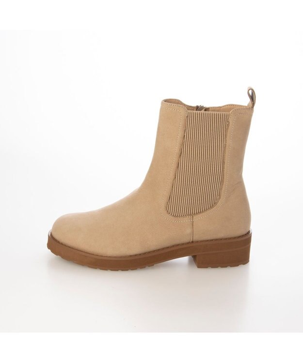 ing <ing>サイドゴアブーツ ベージュヌバック