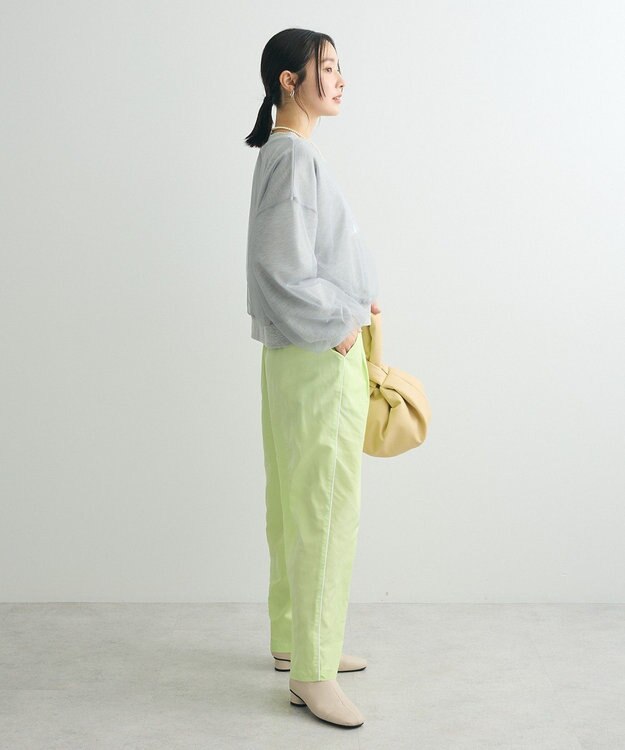 Green Parks 箔プリントチュール重ねプルオーバー Gray Mixture