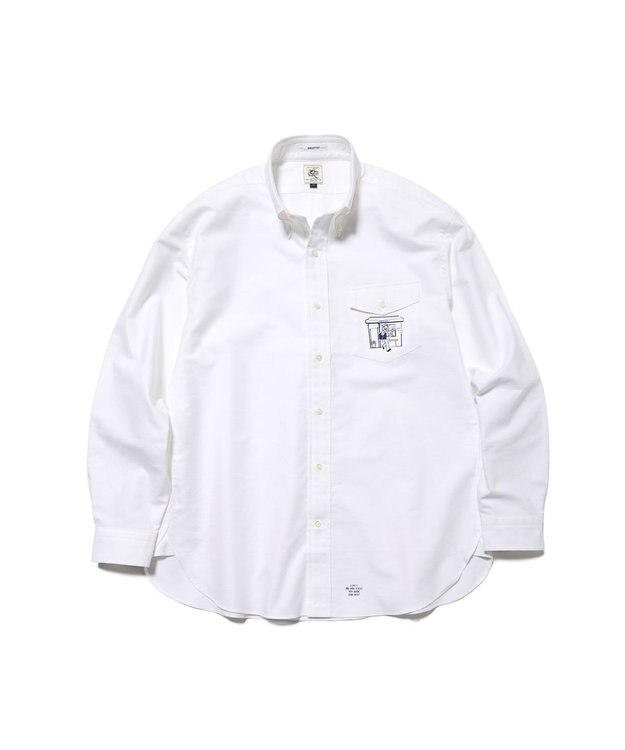 J.PRESS MEN 【AaronChang】【UNISEX】コットンダンガリー シャツ / B.D. / Baggy-Fit ホワイト系