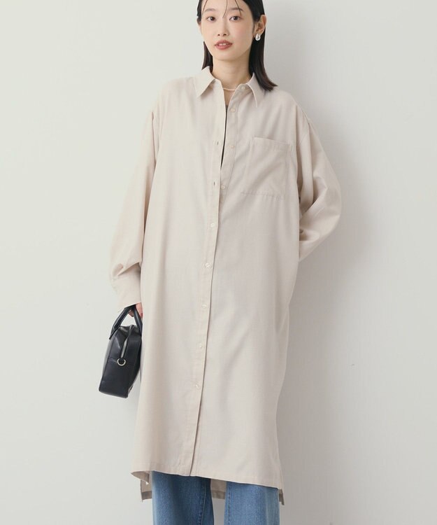 AMERICAN HOLIC T/Rカルゼロングシャツワンピース Ecru