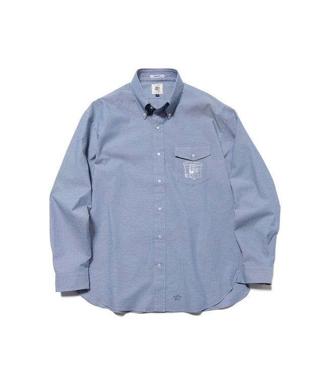 J.PRESS MEN 【AaronChang】【UNISEX】コットンダンガリー シャツ / B.D. / Baggy-Fit ブルー系