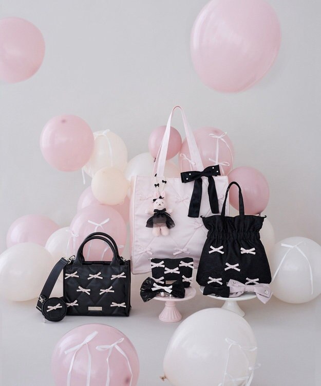 Maison de FLEUR リボンマニアツイードバレッタ Black