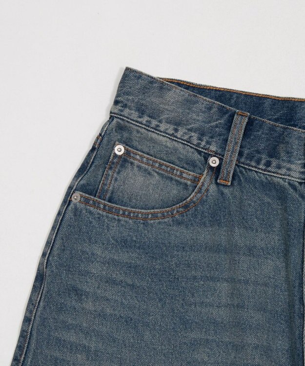 WEGO 【ユニセックス着用ITEM/SMLサイズ展開】スーパーバギーデニムショーツ デニム中濃加工色