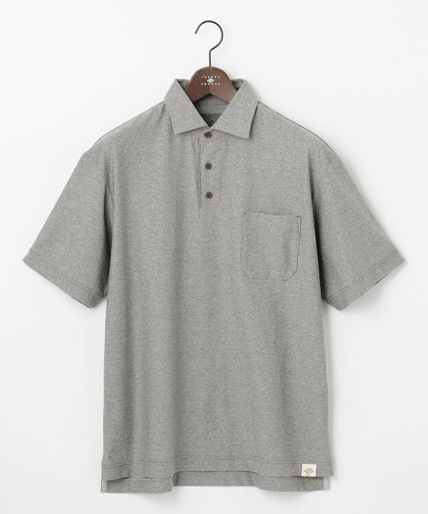 JOSEPH ABBOUD MOUNTAIN 【SPACE／UNISEX】オーガニックスラブプレーティング天竺 ポロシャツ ライトグレー系