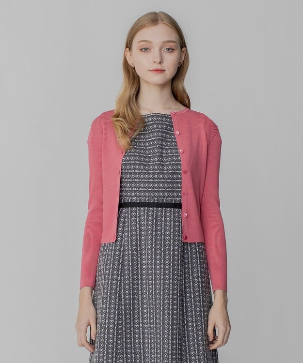 TOCCA 【洗える】SILK RIB CARDIGAN カーディガン ベリー系