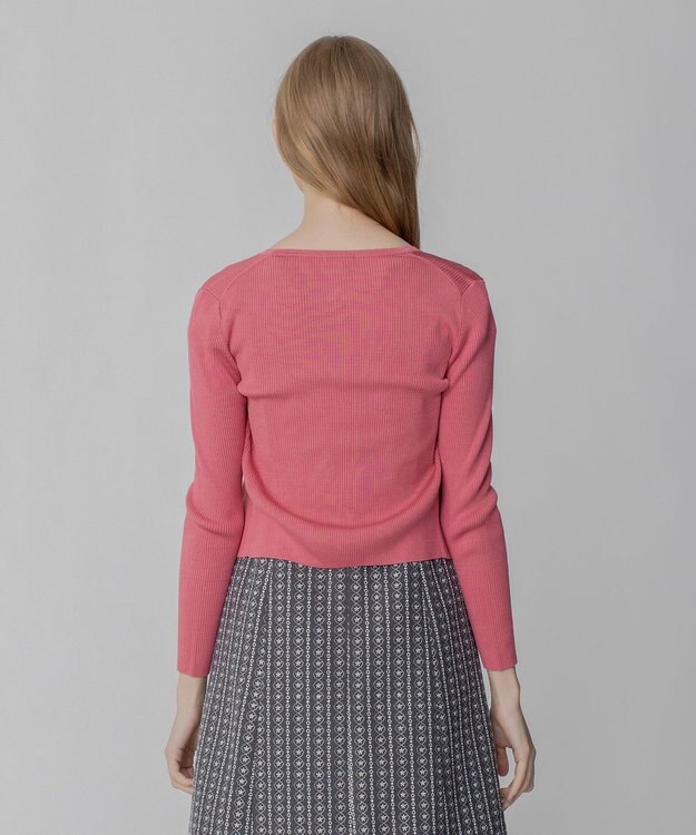 TOCCA 【洗える】SILK RIB CARDIGAN カーディガン ベリー系