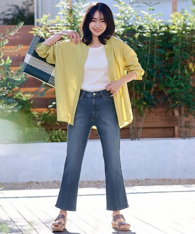 ANY 【洗濯機可/ストレッチ】デニムフレアパンツ インディゴ