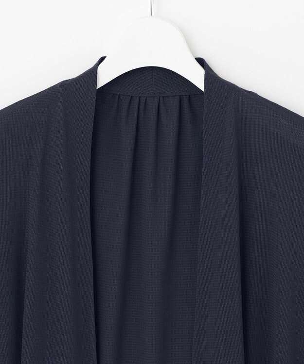 自由区 【保湿性/吸湿性/吸水速乾/接触冷感/UVケア】ハンディカーディガン ロング ネイビー系