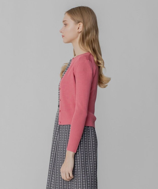 TOCCA 【洗える】SILK RIB CARDIGAN カーディガン ベリー系