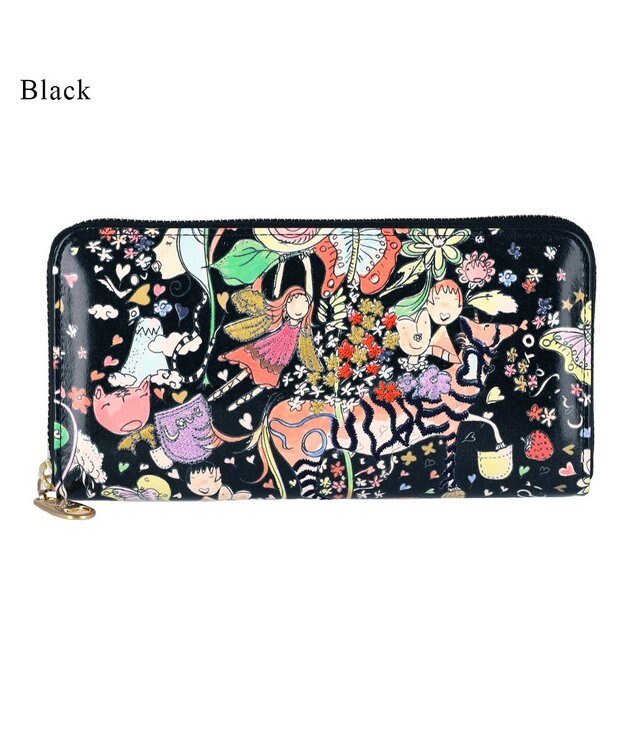 tsumori chisato CARRY ナチュラルラブ 財布 長財布 ラウンドファスナー ブラック