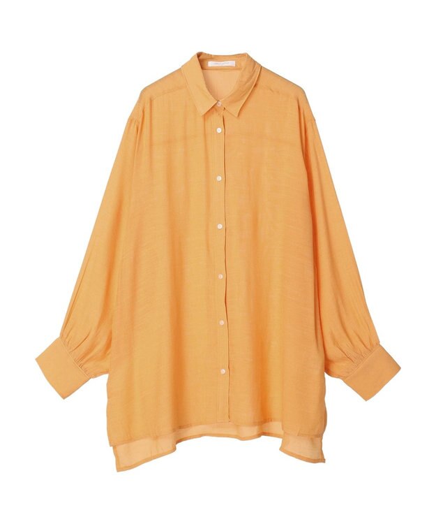 Green Parks ジャガードシアーシャツ Orange