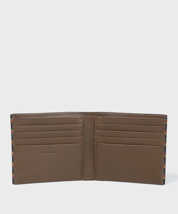 Paul Smith ブライトストライプトリム 2つ折り財布 ブラウン
