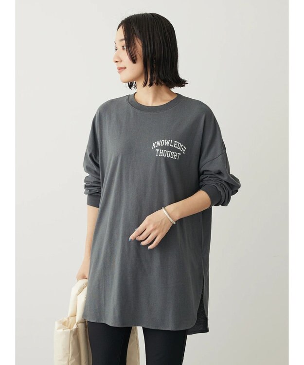 Green Parks ワンポイントカレッジロゴ裾ラウンドチュニック