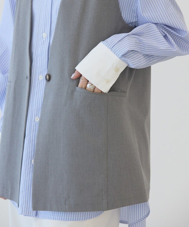 AMERICAN HOLIC Ｖネックジレ Gray Mixture