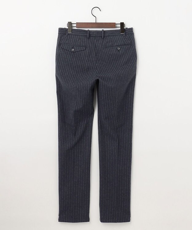 JOSEPH ABBOUD 【ウエストも伸びる！/ハイパワーストレッチ/洗える】 メルトンジャージー ストライプ パンツ ネイビー系1