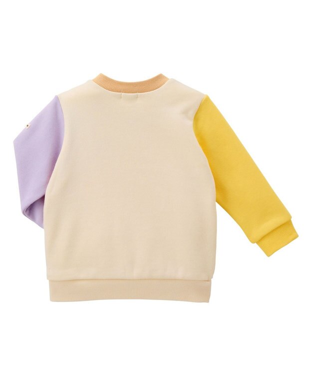 MIKI HOUSE HOT BISCUITS 【70-120cm】【Everyday Series】ワンポイント くすみカラー裏毛パイルトレーナー アイボリー