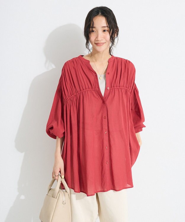 CRAFT STANDARD BOUTIQUE ヴィンテージボイルシャーリングチュニック Red