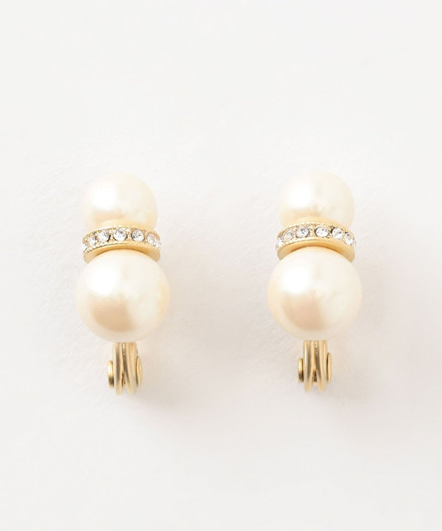 23区 【APPLAUDIR】ダブルパール イヤリング ゴールド系