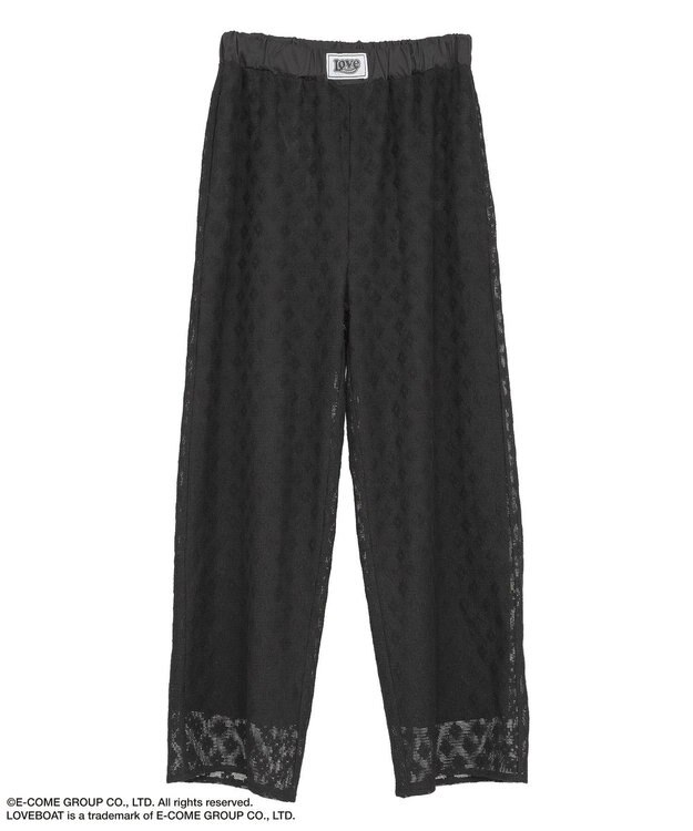 Green Parks ■ＬＯＶＥＢＯＡＴ　フラワーメッシュパンツ Black