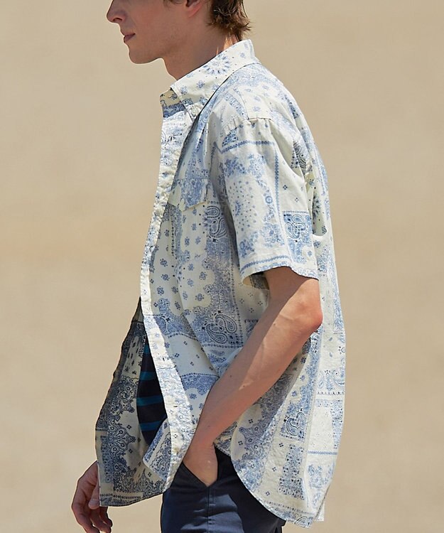 J.PRESS MEN ペイズリーバンダナプリント シャツ アイボリー系5