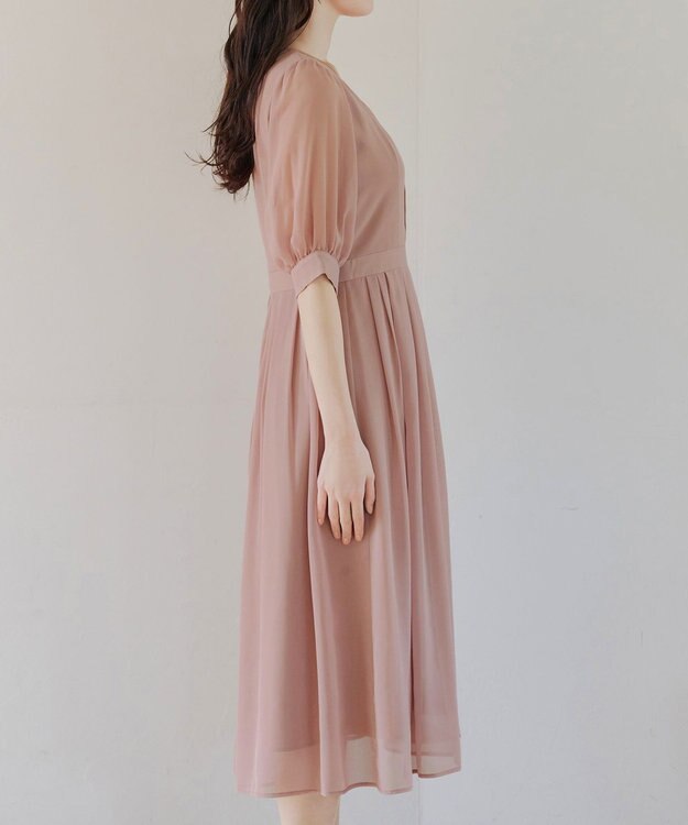 Tiaclasse 【新色追加】シフォンワンピース チャコールグレー