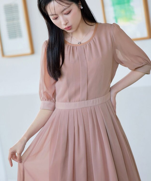 Tiaclasse 【新色追加】シフォンワンピース ピンク