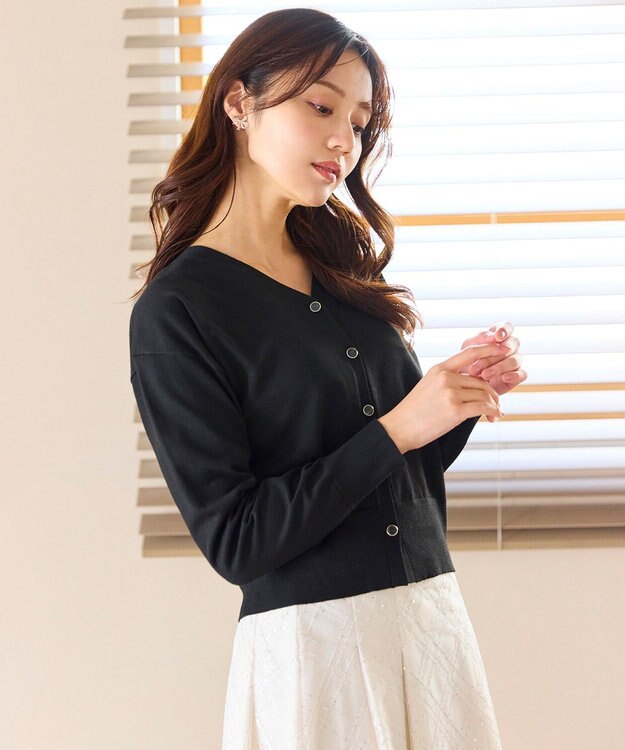 Feroux 【先行予約】美シルエット ニット カーディガン ブラック系
