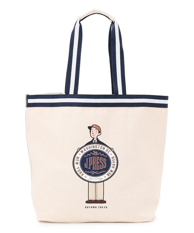 J.PRESS MEN 【AaronChang】【UNISEX】イラスト トートバック ホワイト系