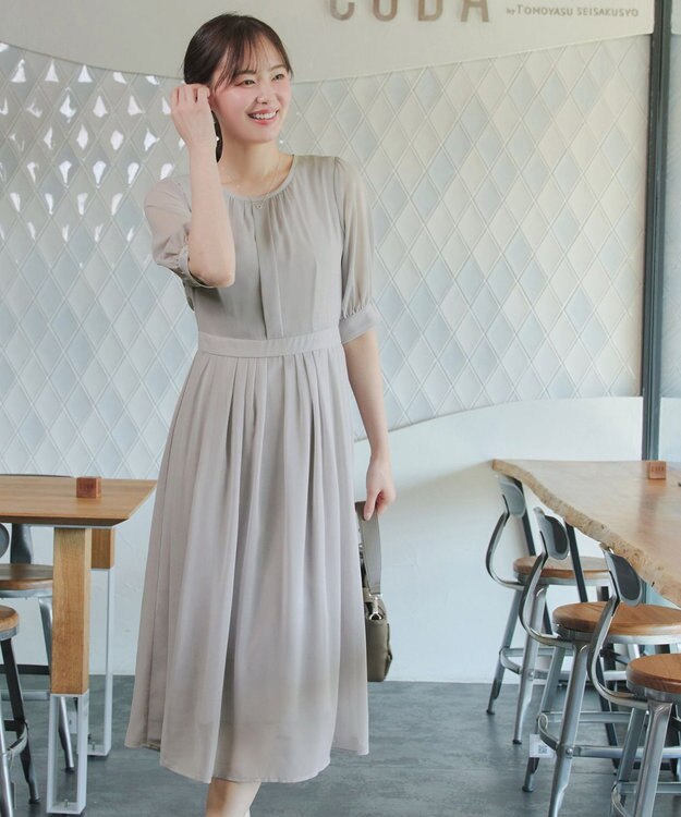 Tiaclasse 【新色追加】シフォンワンピース グレー