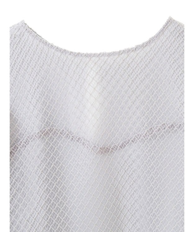 earth music&ecology 袖シアーレースプルオーバー Grayish Blue