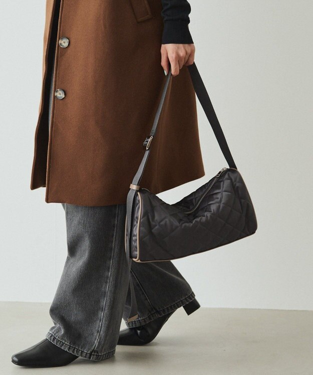 russet キルティングドラムミニショルダーバッグ(SF-267) Charcoal