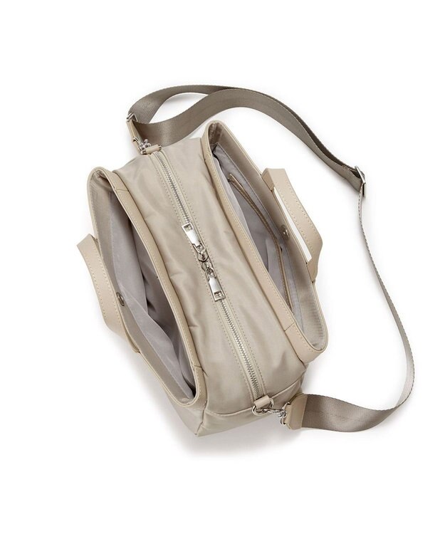 TOPKAPI 【Breath TOPKAPI】防水ナイロン レザーコンビ ミニトート ショルダーバッグ ベージュ