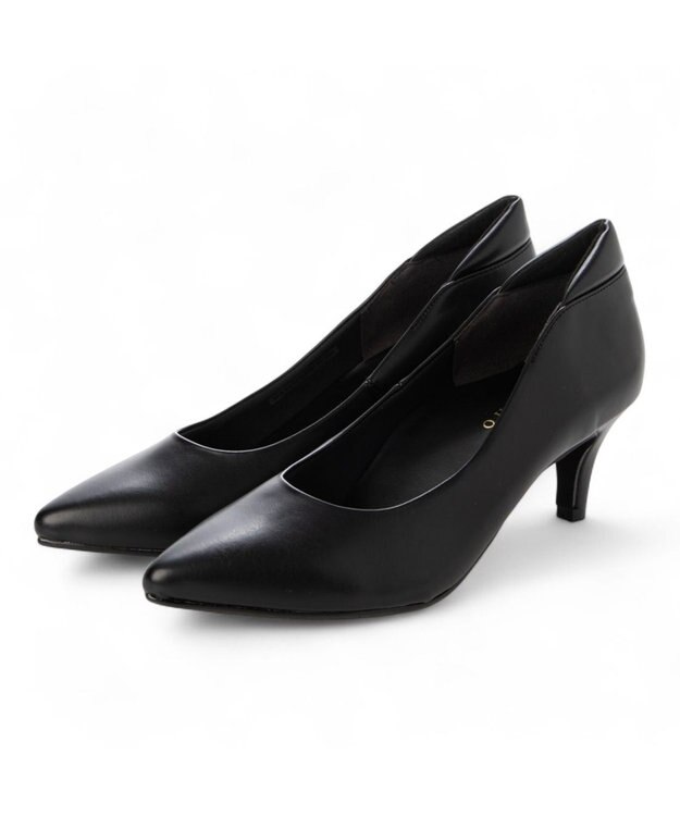 MODE ET JACOMO <carino>【レイン対応】ポインテッドトゥ パッド付きヒールパンプス ブラック