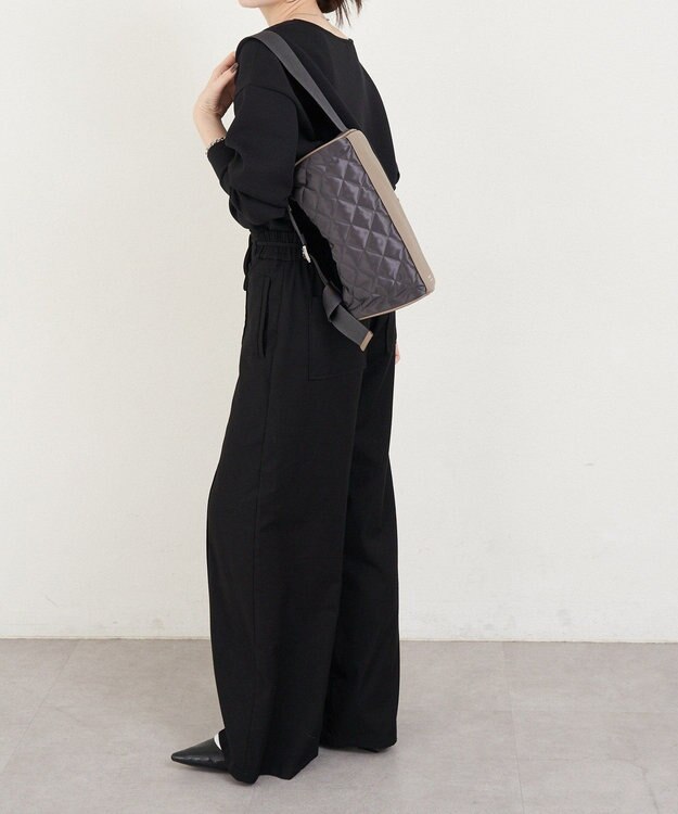 russet キルティングドラムミニショルダーバッグ(SF-267) Charcoal