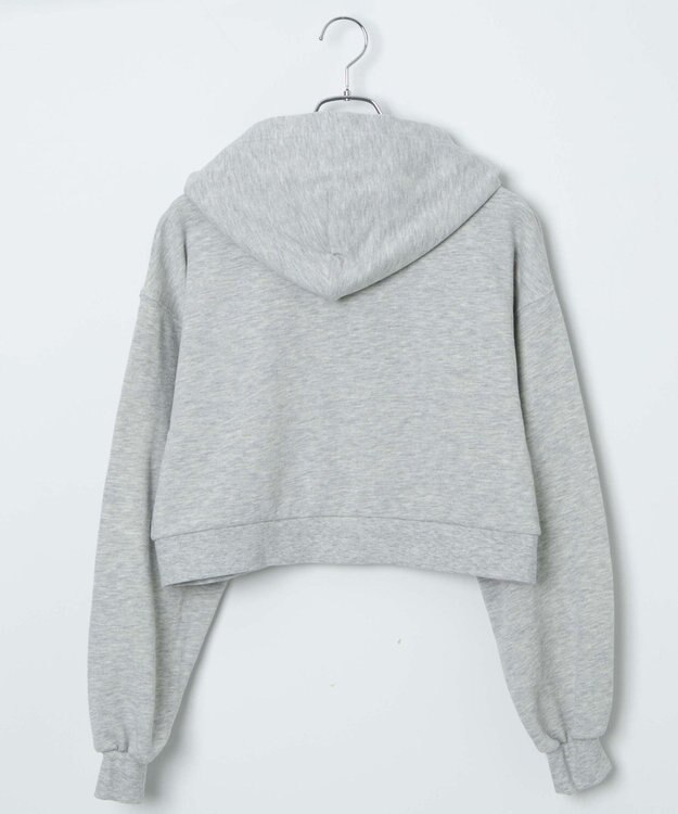 WEGO ショートジップパーカー 杢グレー