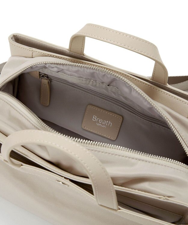 TOPKAPI 【Breath TOPKAPI】防水ナイロン レザーコンビ ミニトート ショルダーバッグ ベージュ