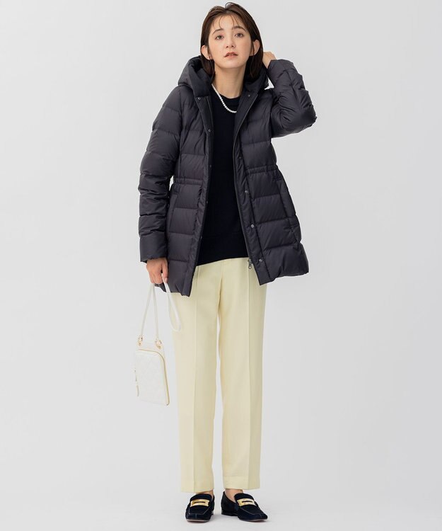 23区 【CLASSY.1月号掲載】ウールミルドストレッチ テーパードパンツ イエロー