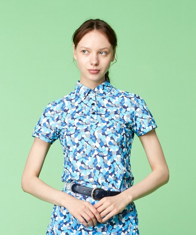 23区GOLF 【WOMEN】【吸水速乾・UVケア】ＳＡＫＵＲＡモチーフプリント 半袖シャツ ネイビー系5