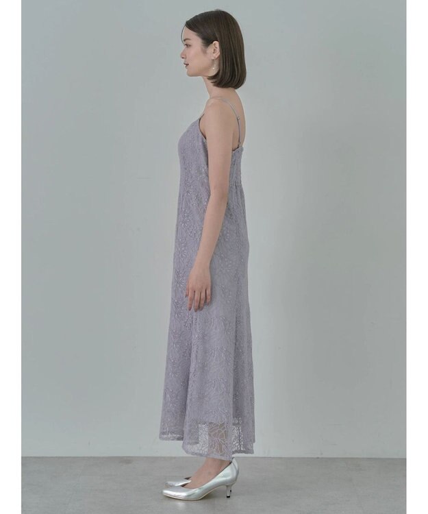 earth music&ecology ＳＥＴ２点　シースルーブラウス付きキャミワンピース Grayish Blue