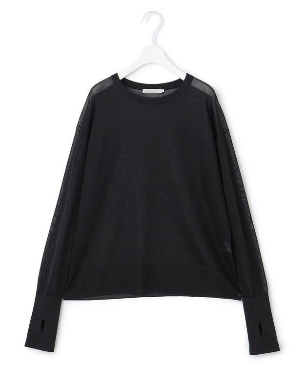 ICB L 【MAG×スタイリストコラボ】シャイニーシアーニット×サテンストレートパンツ ブラックニット×ベージュパンツ