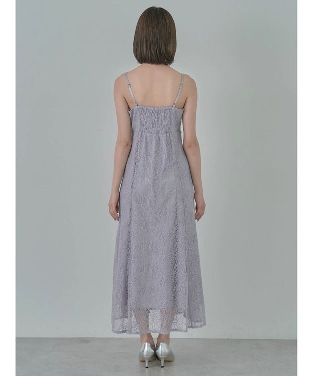 earth music&ecology ＳＥＴ２点　シースルーブラウス付きキャミワンピース Grayish Blue