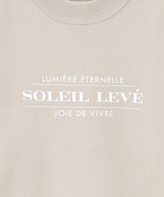 earth music&ecology 【洗濯機洗い可】スウェットライクロゴニットプルオーバー ライトベージュ