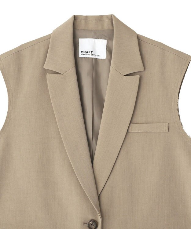 CRAFT STANDARD BOUTIQUE ＜セレモニー＞カットアウトデザインテーラードジレ Beige