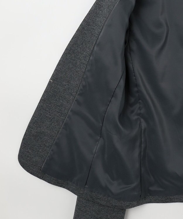 J.PRESS LADIES 【セットアップ対応】ウールスムース ノーカラー ジャケット グレー系