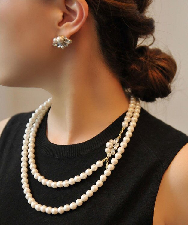 Phoebe ブルーミングロングパールネックレス ゴールド