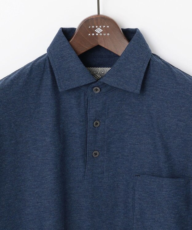 JOSEPH ABBOUD MOUNTAIN 【SPACE／UNISEX】オーガニックスラブプレーティング天竺 ポロシャツ ブルー系