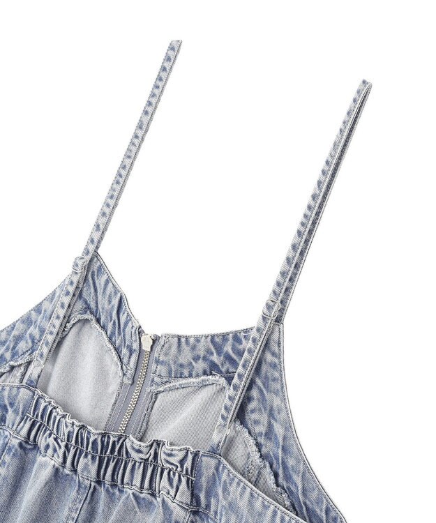 earth music&ecology ダブルジップデニムキャミワンピース Indigo