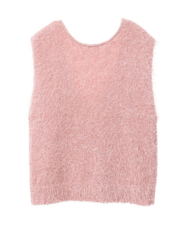 AMERICAN HOLIC 選べる丈２サイズ前後２ｗａｙシャギーベスト Pink