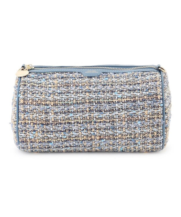 23区 GIOLICAツイード シリンダー ショルダーバッグ ブルーミックス